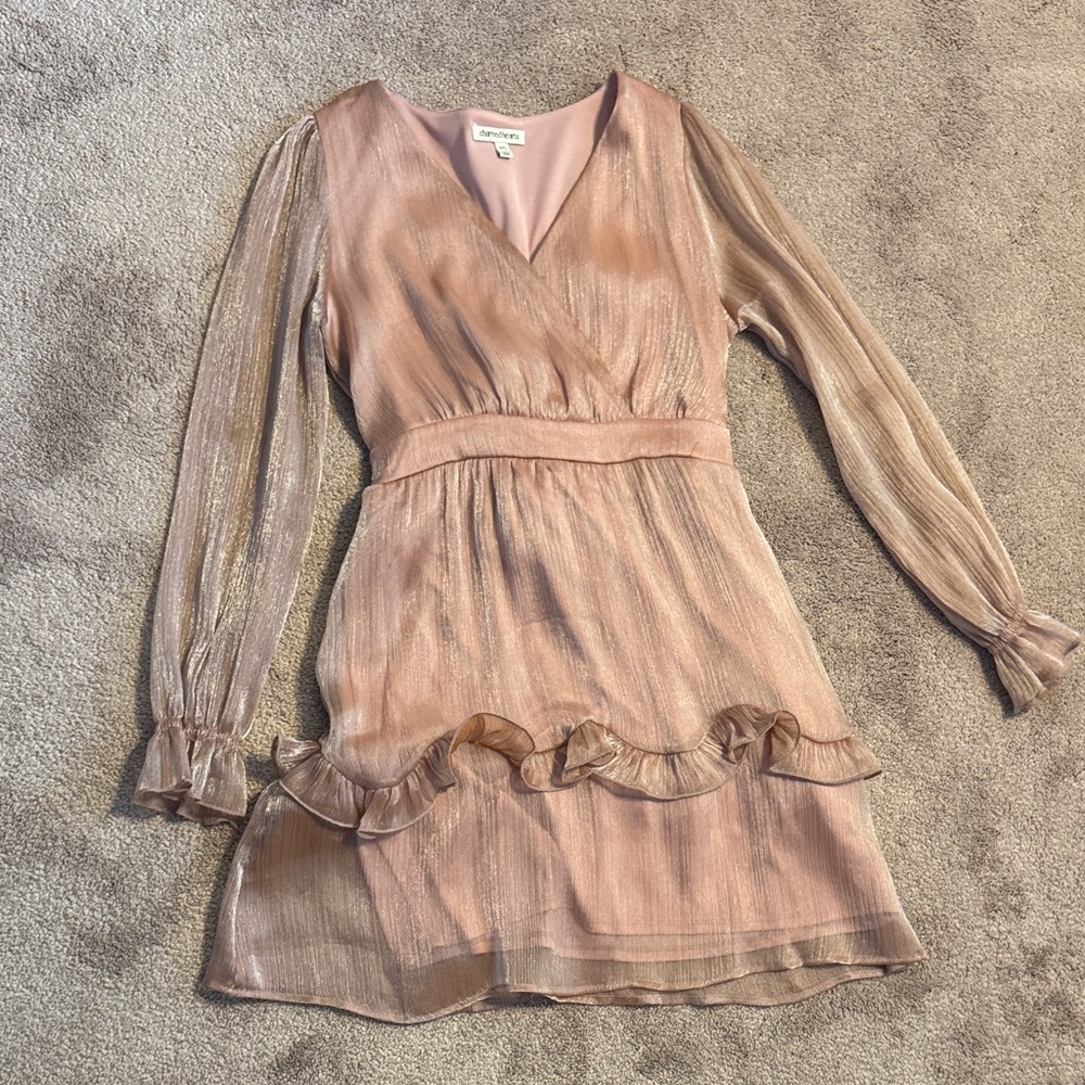 Elegant Long Sleeve Pink Dress